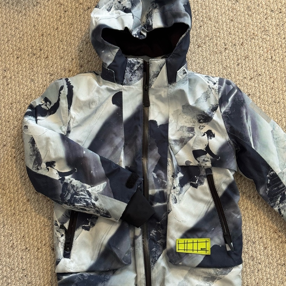 Molo Black and Gray Hooded Jacket